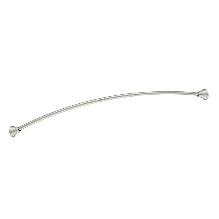 Adjustable Curved Tension Stainless Steel Shower Rod with Concealed Mount Flanges