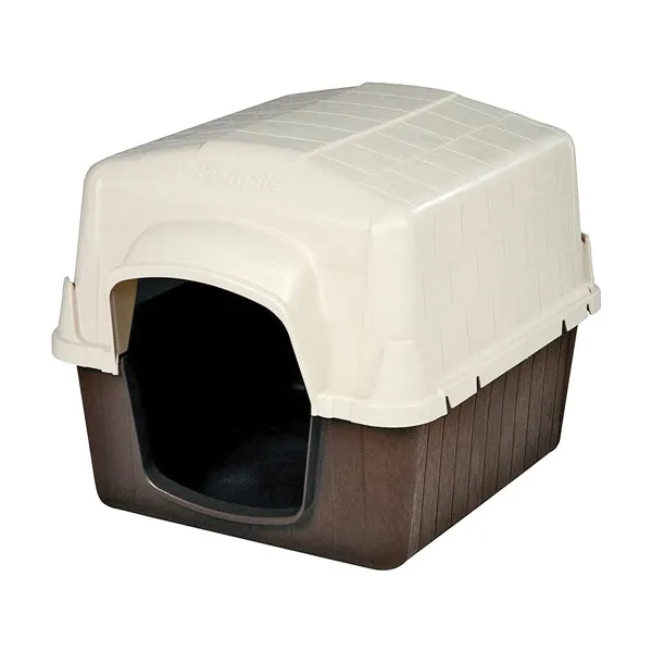 Aspenpet Petbarn 3 25163 Dog House, 32 in OAL, 26 in OAW, 24 in OAH, Plastic, Coffee Grounds Brown/Sand