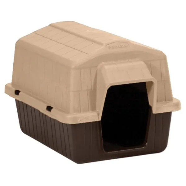 Aspenpet Petbarn 3 25163 Dog House, 32 in OAL, 26 in OAW, 24 in OAH, Plastic, Coffee Grounds Brown/Sand