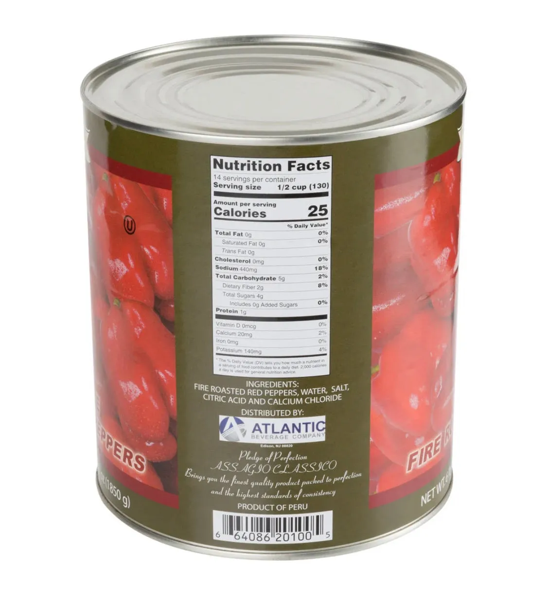 Assagio Classico Can Fire Roasted Red Pepper Strips (Case of 6-Cans ) 3kg each