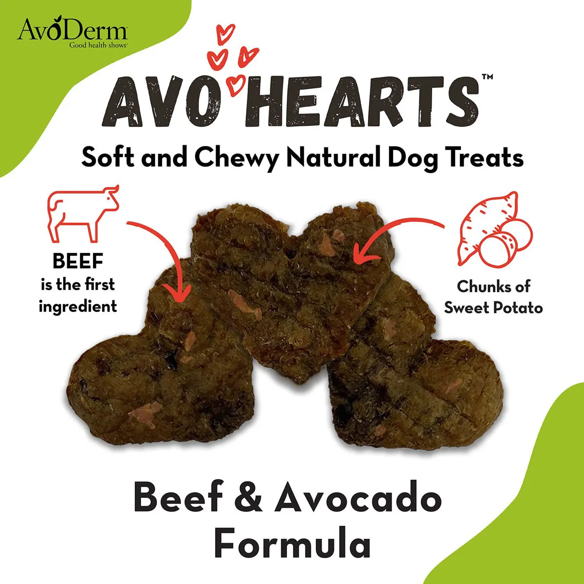 Avoderm AvoHearts Beef & Avocado Dog Treats 5oz