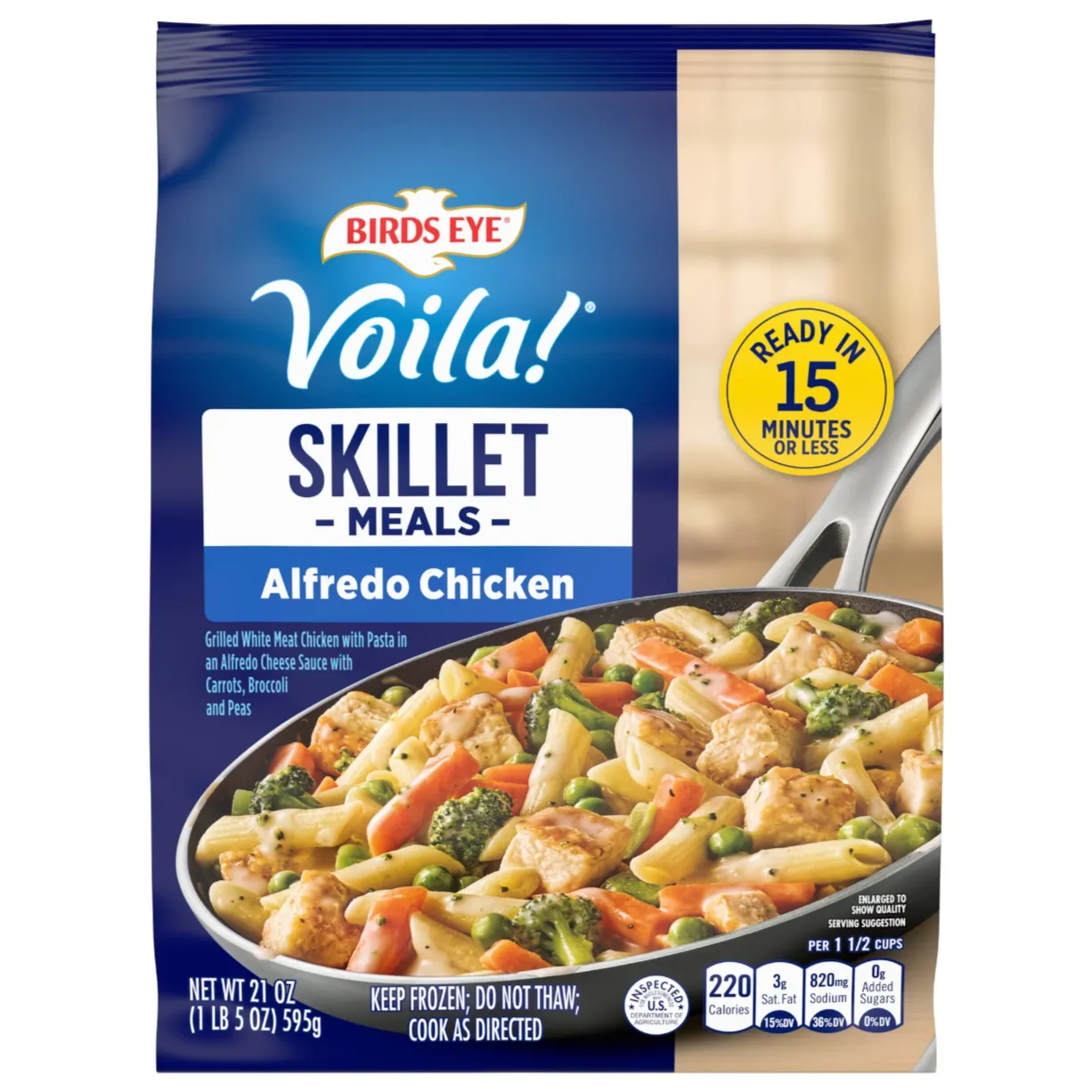 Birds Eye Voila! Alfredo Chicken Skillet Frozen Meal, 21 oz