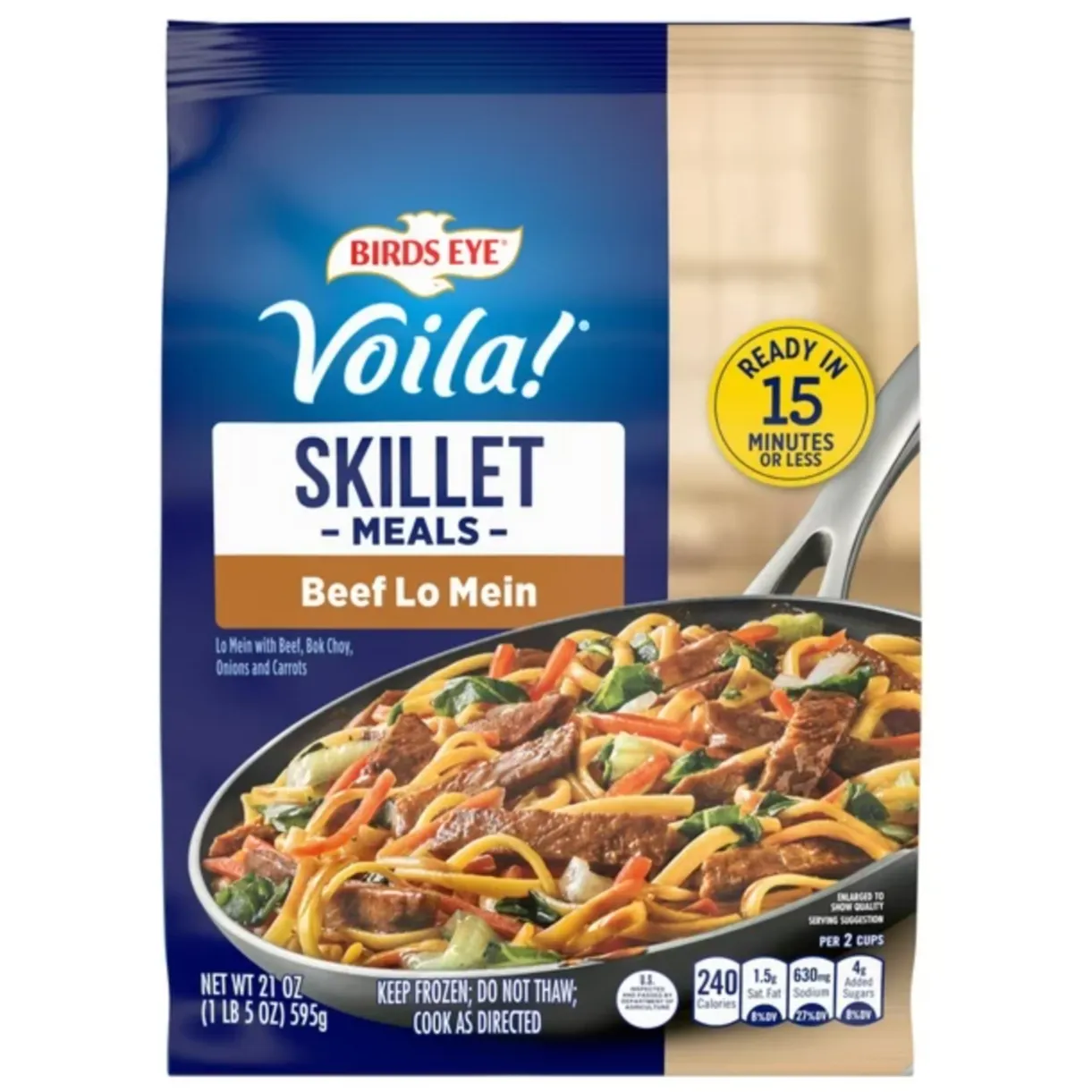 Birds Eye Voila! Beef Lo Mein Skillet Frozen Meal, 21 oz