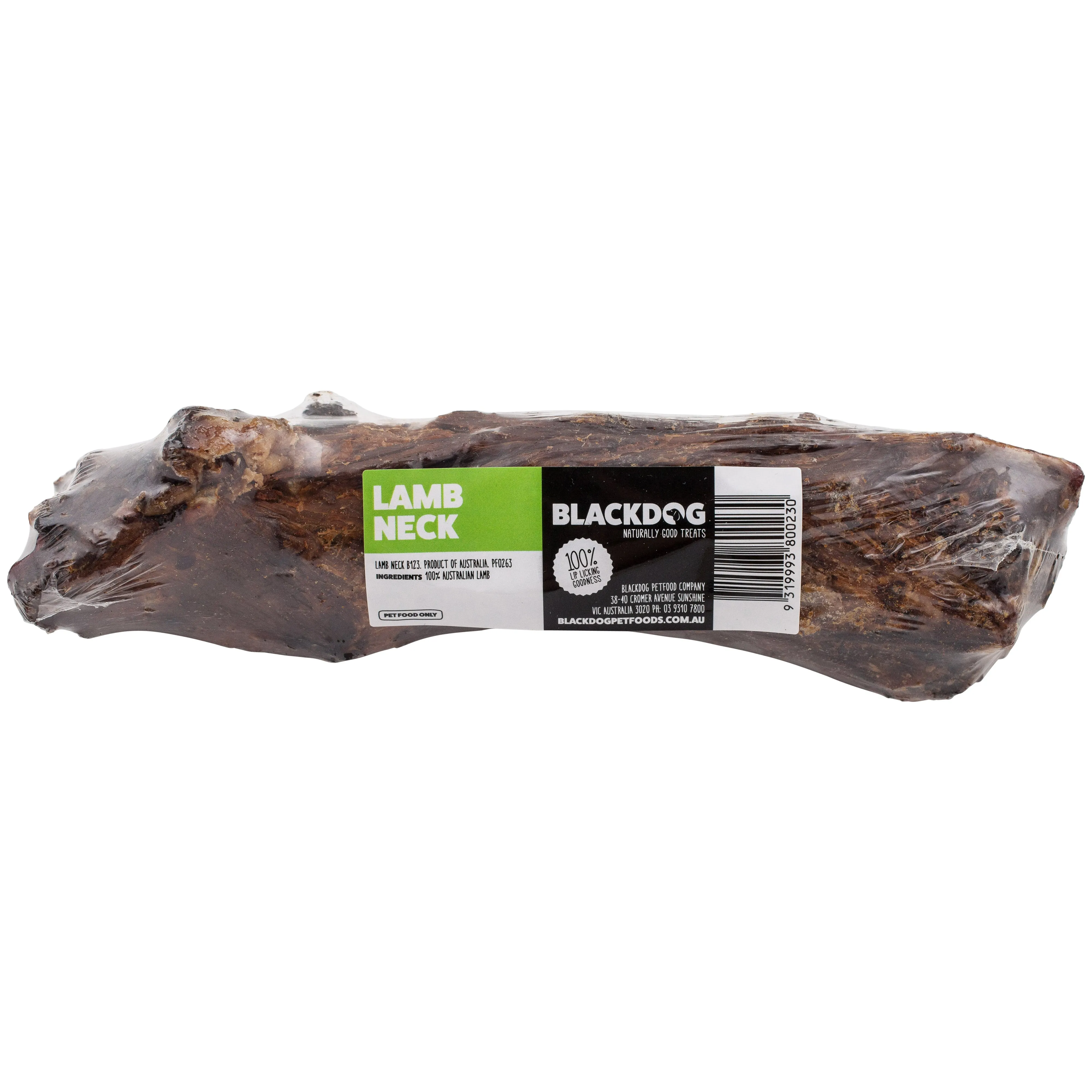 Blackdog Lamb Neck Single Dog Treat