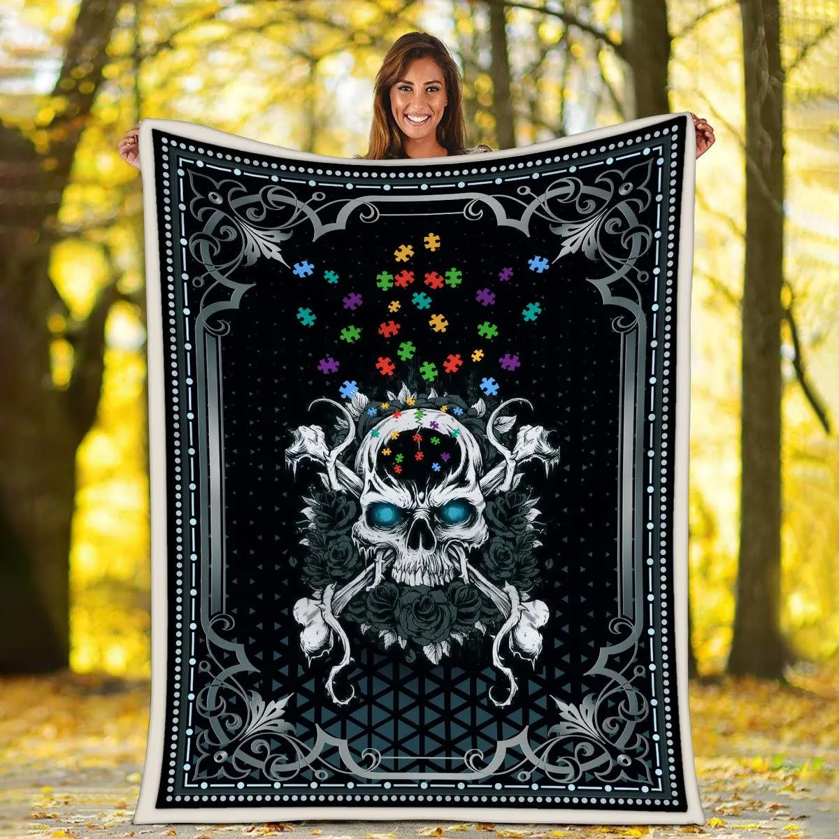 Blanket Autism Skull