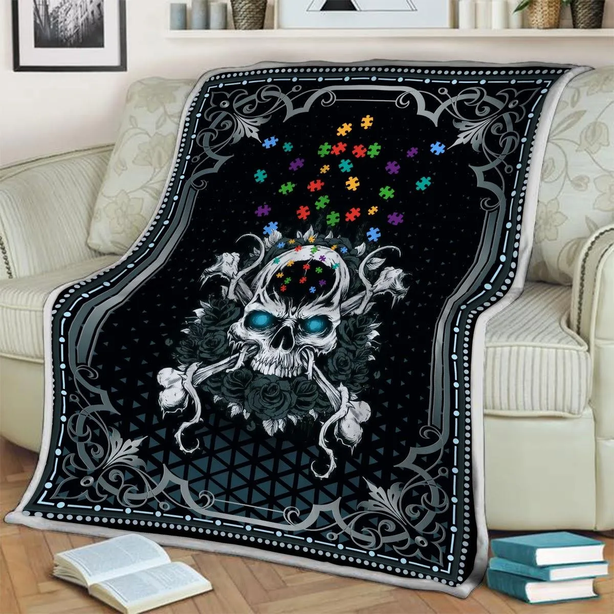 Blanket Autism Skull