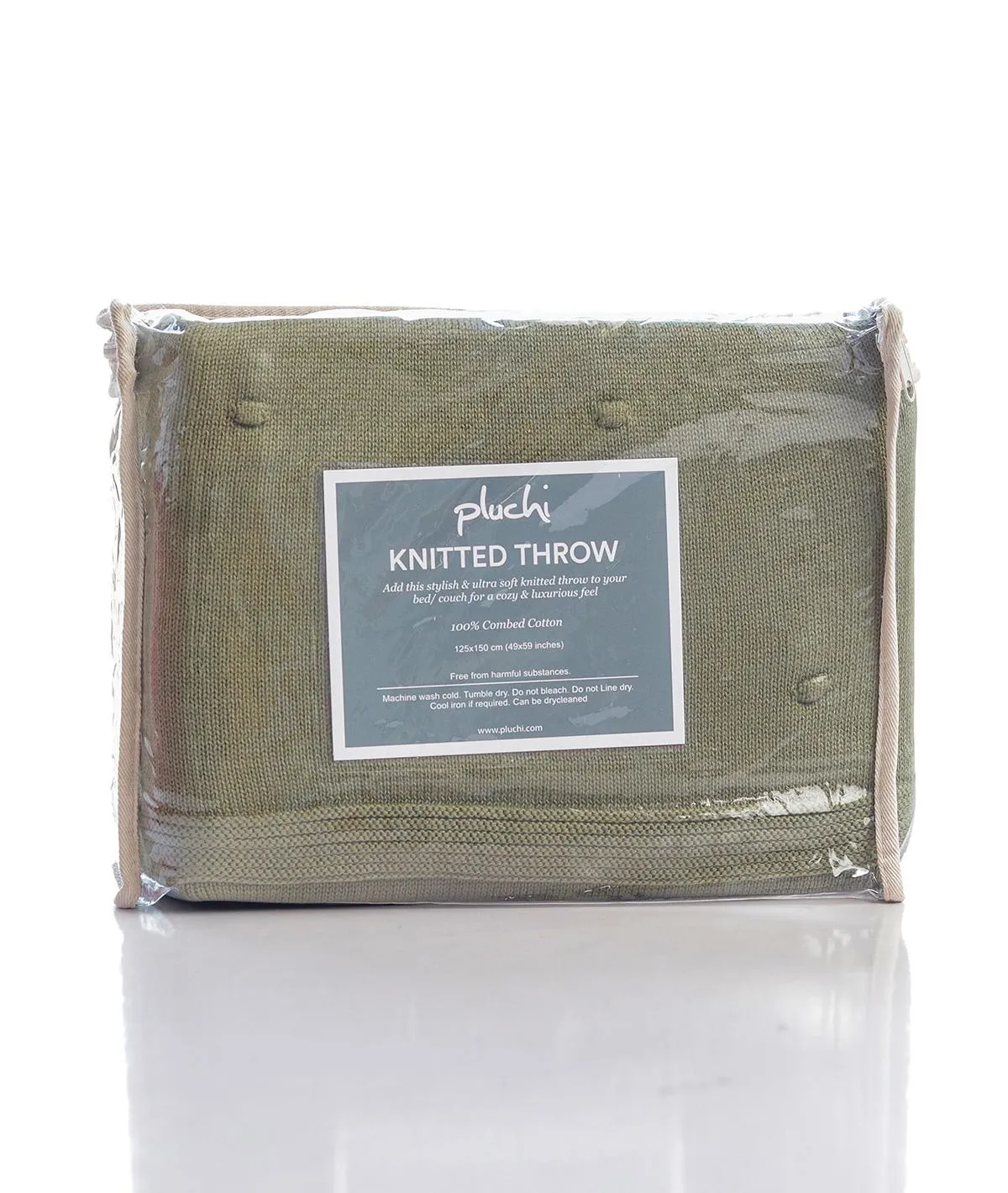 Bubble - Dried Herb Pure Cotton Knitted All Season Ac Throw Blanket