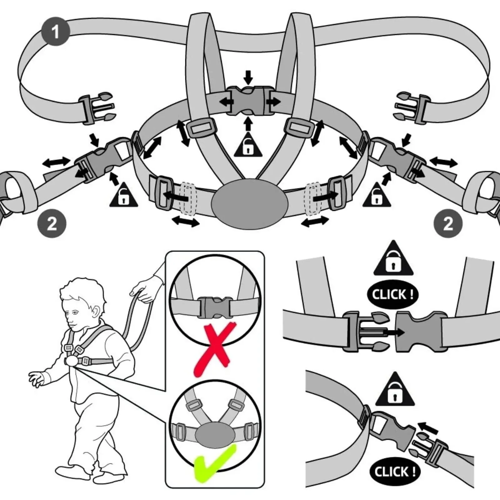 Clippasafe Designer Webbing Baby Harness - Dinosaur