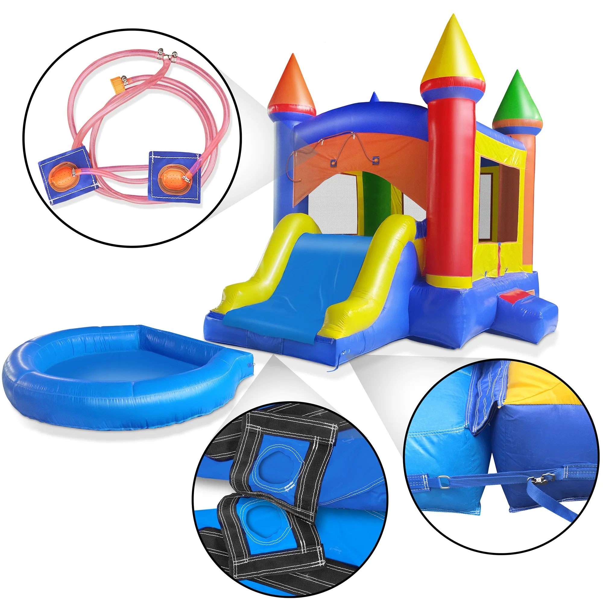 Commercial Inflatable Bounce House with Water Slide and Blower