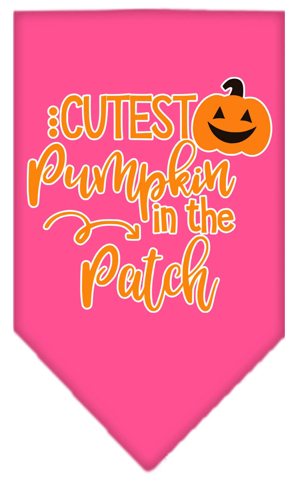 Cutest Pumpkin In The Patch Screen Print Bandana Bright Pink Small