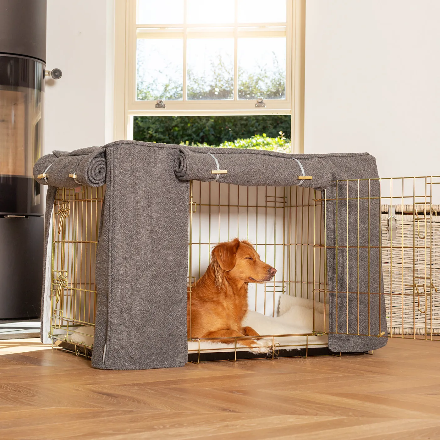 Dog Crate Cover In Essentials Herdwick Graphite by Lords & Labradors