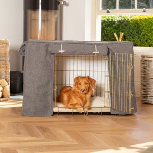 Dog Crate Cover In Essentials Herdwick Graphite by Lords & Labradors