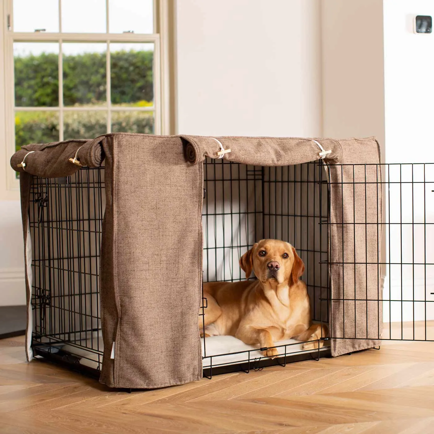 Dog Crate Cover In Inchmurrin Umber by Lords & Labradors