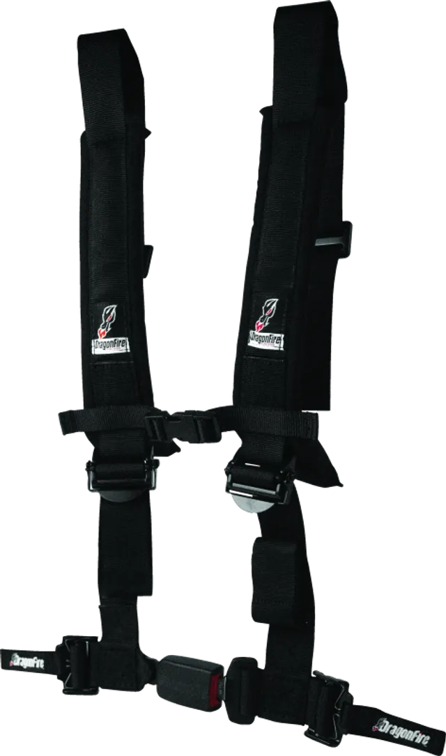 DragonFire Racing ATV Seat Belt Harness [2" or 3" Buckle 4 Point EZ-Adjust] Black or Red