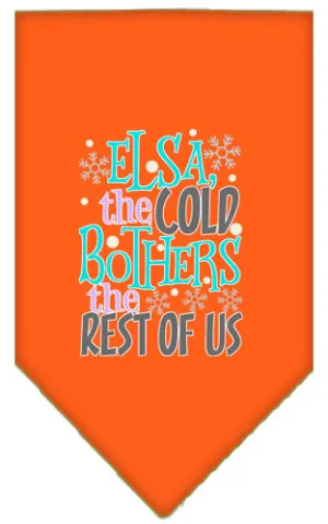 Elsa, The Cold Screen Print Bandana Orange Small