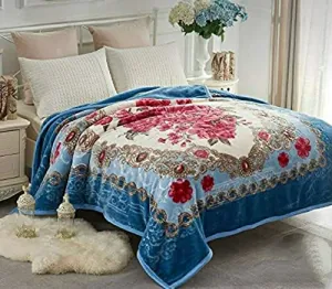 ELSTONE HOME Silky Soft Floral Double Bed Embossed Silky Mink Blanket for Winters - Embossed Design That Will Enhance Your Room with Vibrant Attractive Colors 3 kg - Pack of 1