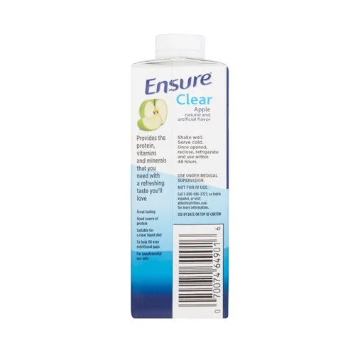 Ensure Clear Therapeutic Nutrition Drink, Apple, 8 oz Carton, CS/24