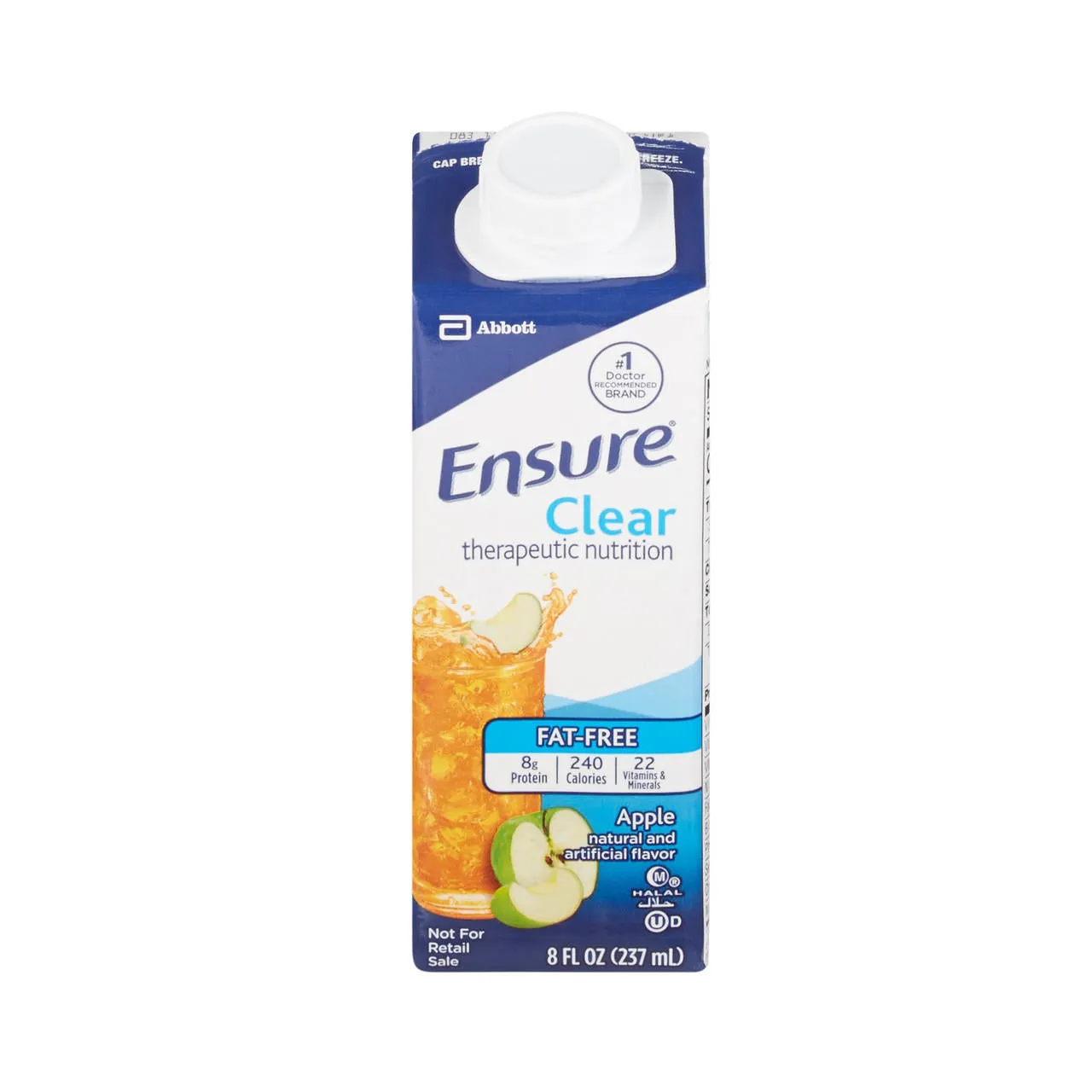 Ensure Clear Therapeutic Nutrition Drink, Apple, 8 oz Carton, CS/24