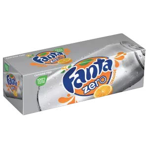 Fanta Cans Orange Zero Soda 12 fl oz, 12 Ct