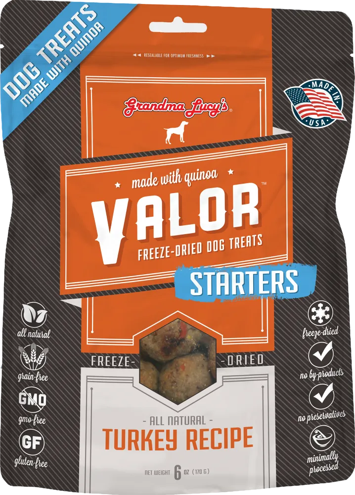 Grandma Lucy's Valor Starters Grain Free Turkey Recipe Freeze Dried Dog Treats