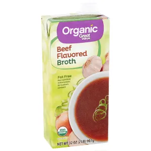 Great Value Organic Beef Flavored Broth, 32 oz