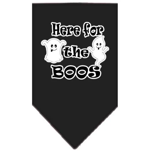 Here For The Boos Screen Print Bandana Black Large