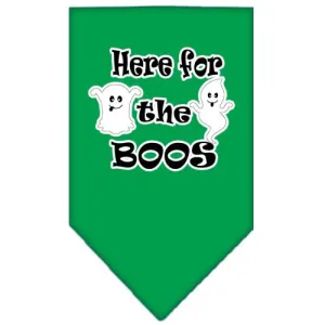 Here For The Boos Screen Print Bandana Emerald Green Small