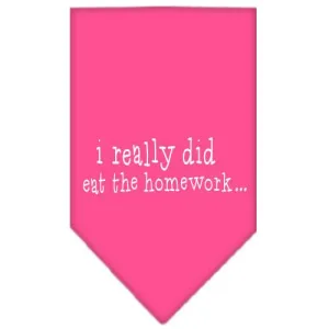 I really did eat the Homework Screen Print Bandana Bright Pink Small