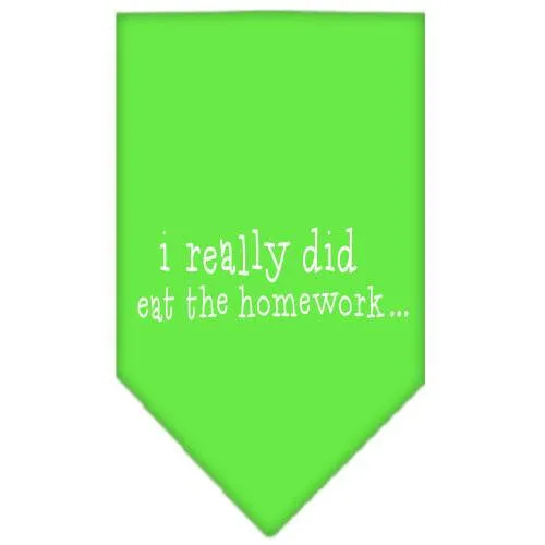 I really did eat the Homework Screen Print Bandana Lime Green Small