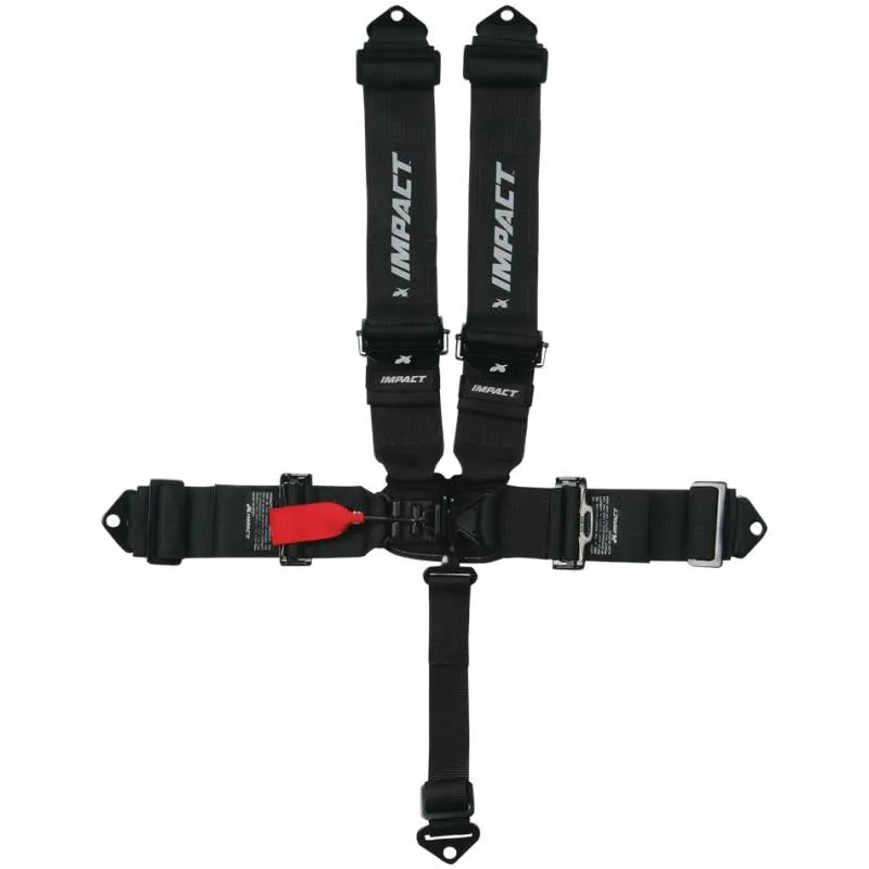 Impact 16.1 Racer Series Latch & Link Restraints - 5-Point - 3" x 3" - Pull_Down Lap - Black