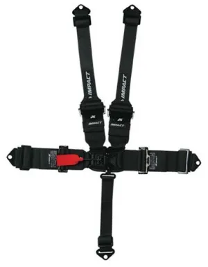 Impact 16.1 Racer Series Latch & Link Restraints - 5-Point - Pull-Down Lap - 3" To 2" Transition - Black