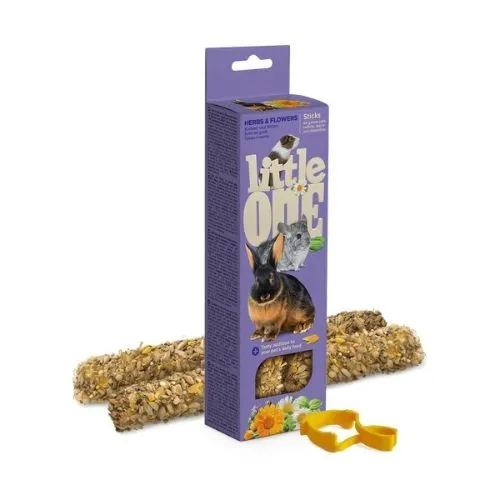 Little One Herb and Flower Sticks for Small Animals - 2 x 60g