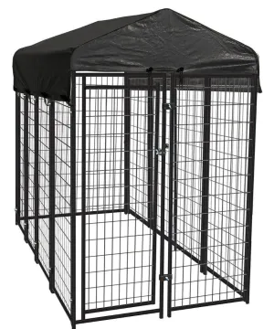 Lucky Dog 4'W x 6'H Outdoor Pet Kennel with Cover