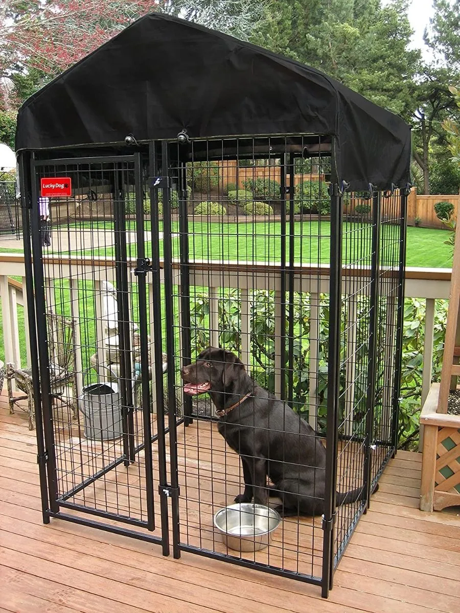 Lucky Dog 4'W x 6'H Outdoor Pet Kennel with Cover