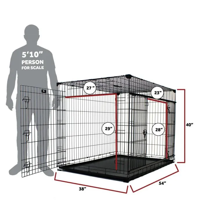 Lucky Dog 54” Slyder™ Crate with Sliding Side Door