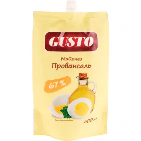 Mayonnaise "Gusto" Provencal 67%, 400 ml