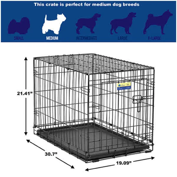 MidWest Contour Dog Crate Single Door, 30-in