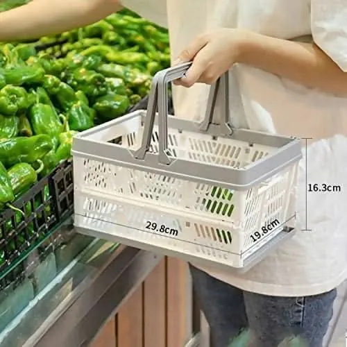 Multipurpose Folding Basket for Shopping & Storage (Size: 30 x 20 x 15 cm)