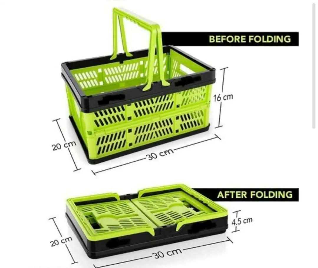 Multipurpose Folding Basket for Shopping & Storage (Size: 30 x 20 x 15 cm)