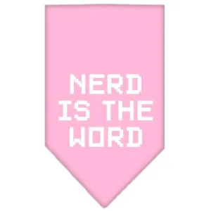 Nerd is the Word Screen Print Bandana Light Pink Large