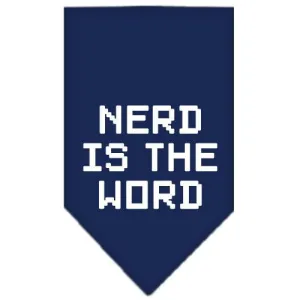 Nerd is the Word Screen Print Bandana Navy Blue Small