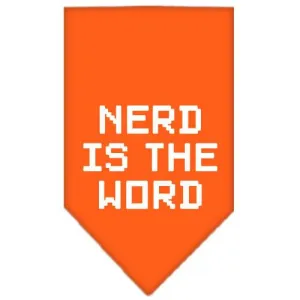 Nerd is the Word Screen Print Bandana Orange Large