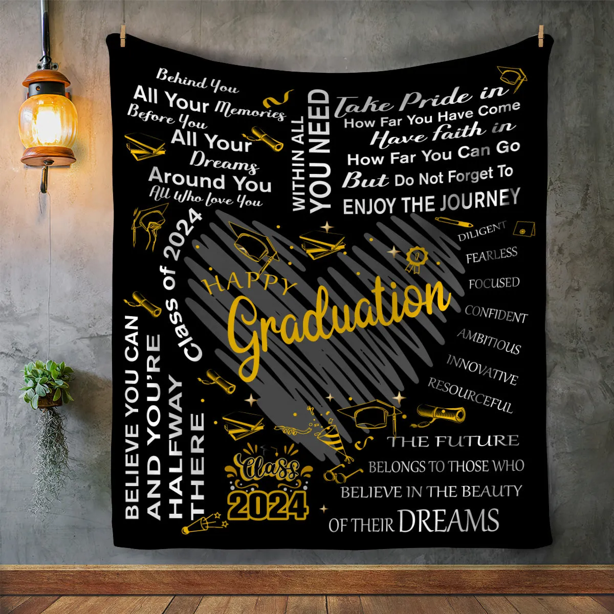 Personalized Happy 2024 Graduation  Blankets