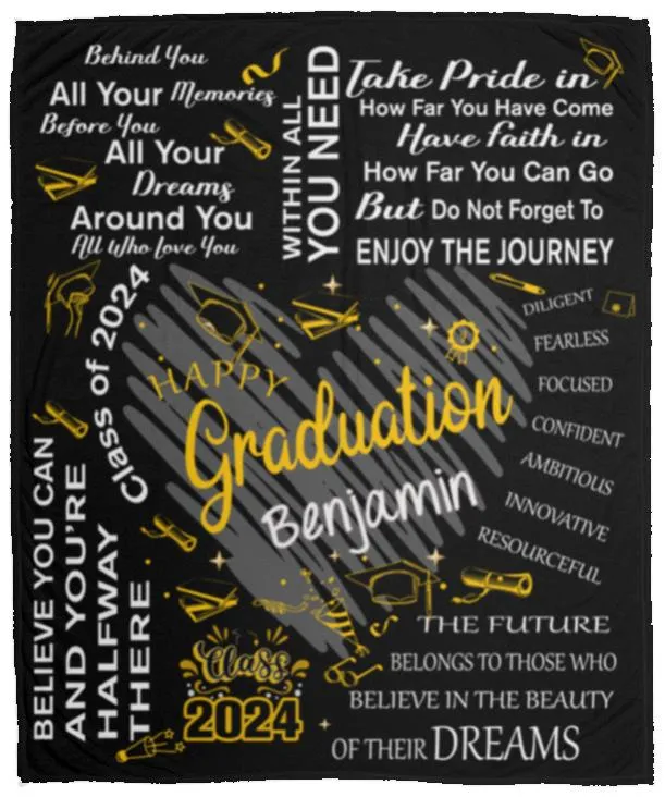 Personalized Happy 2024 Graduation  Blankets