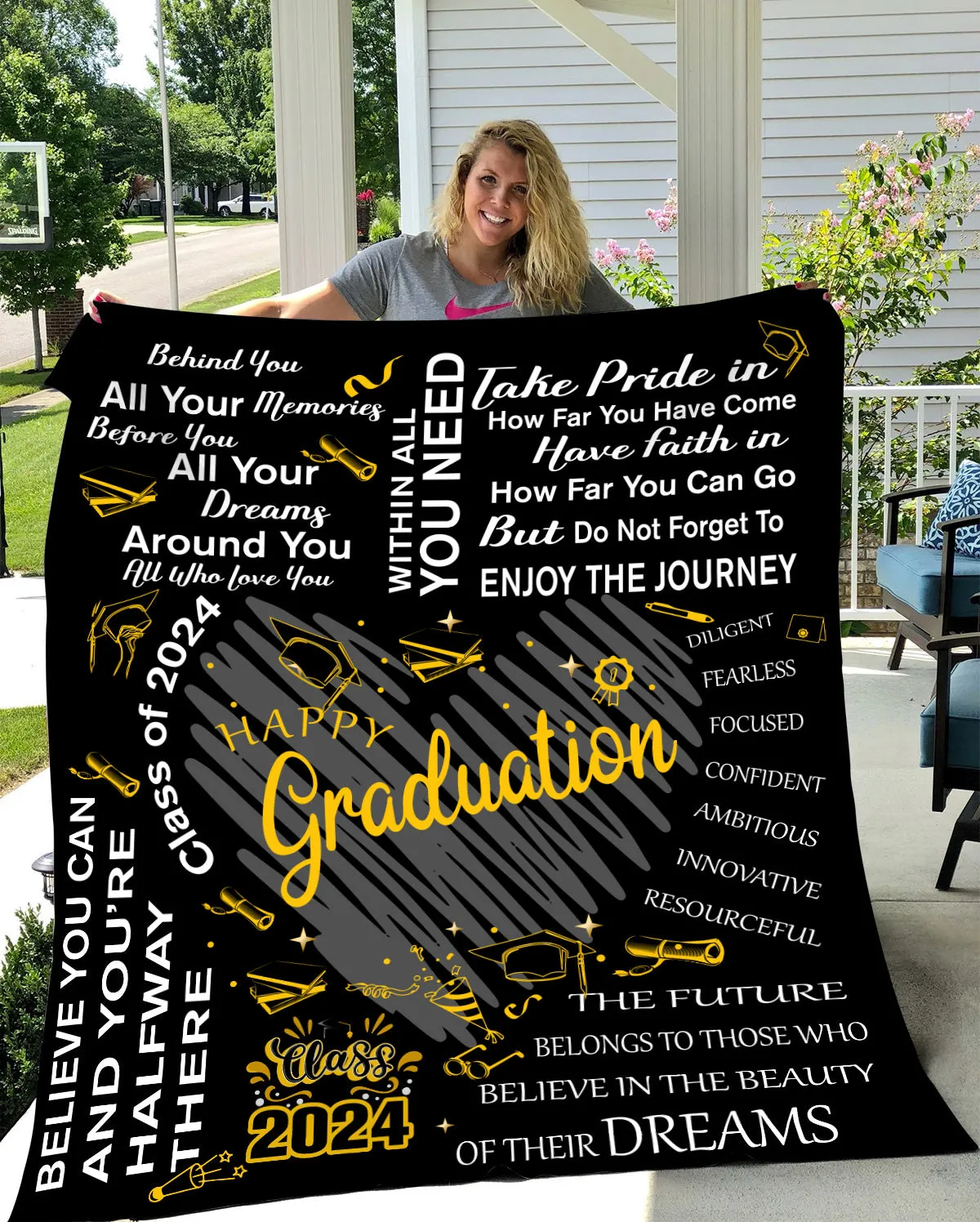 Personalized Happy 2024 Graduation  Blankets