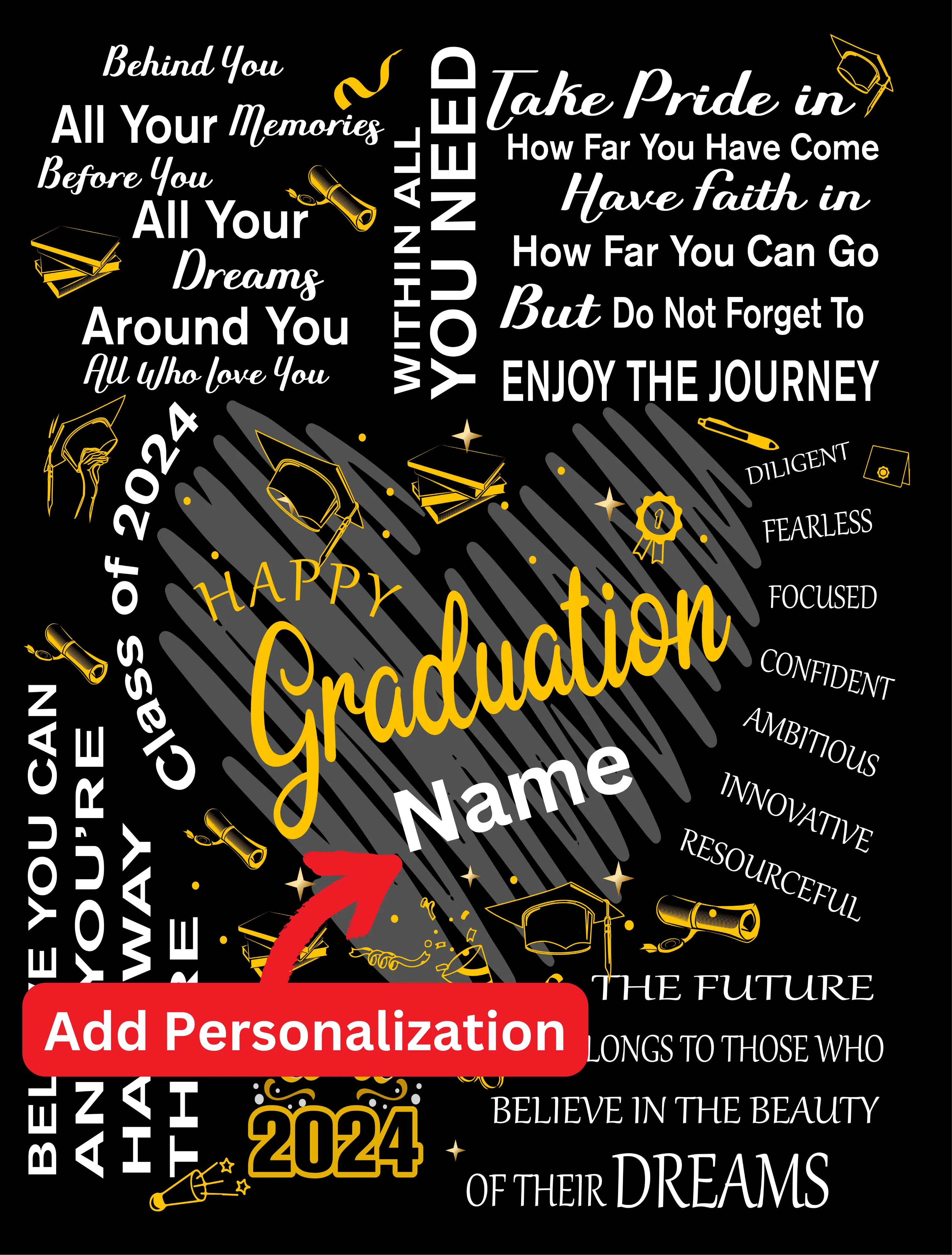 Personalized Happy 2024 Graduation  Blankets