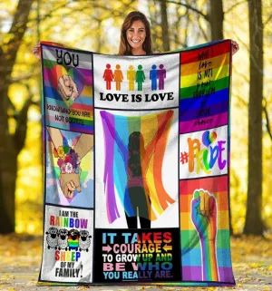 Rainbow Pride Blanket For Lesbian, Who I Love Is Not Your Problem Blankets, Pride Gift