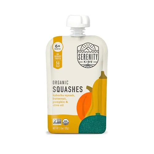 Serenity Kids 6  Months Usda Organic Veggie Puree Baby Food Pouches 3.5 Ounce