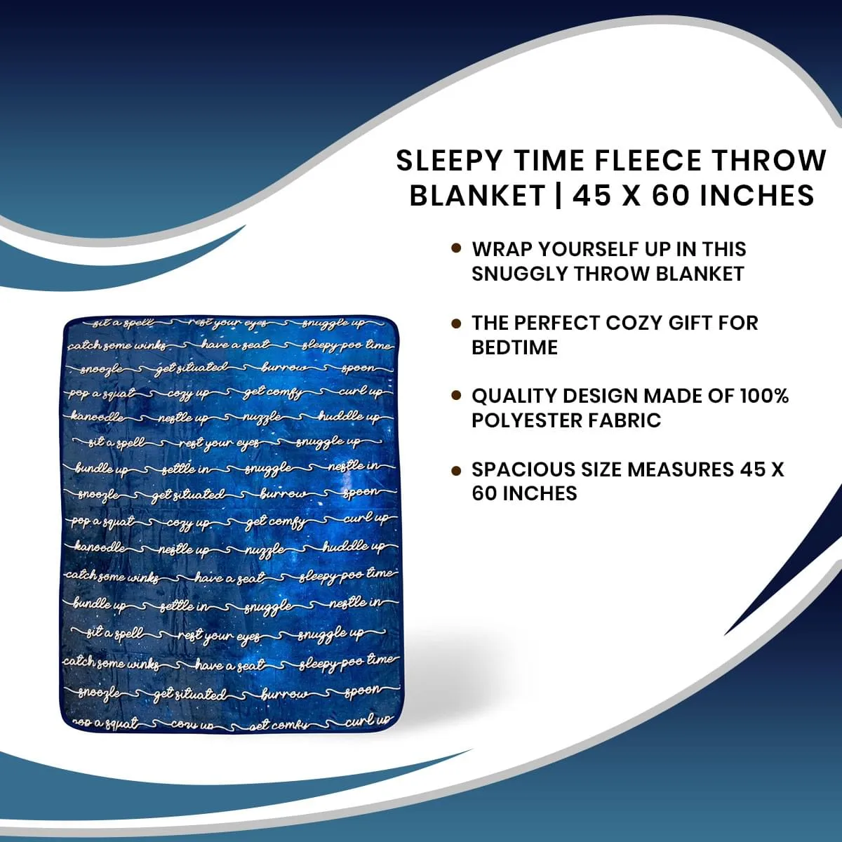 Sleepy Time Fleece Throw Blanket | 45 x 60 Inches