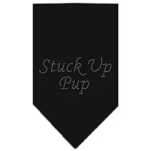 Stuck Up Pup Rhinestone Bandana Black Small